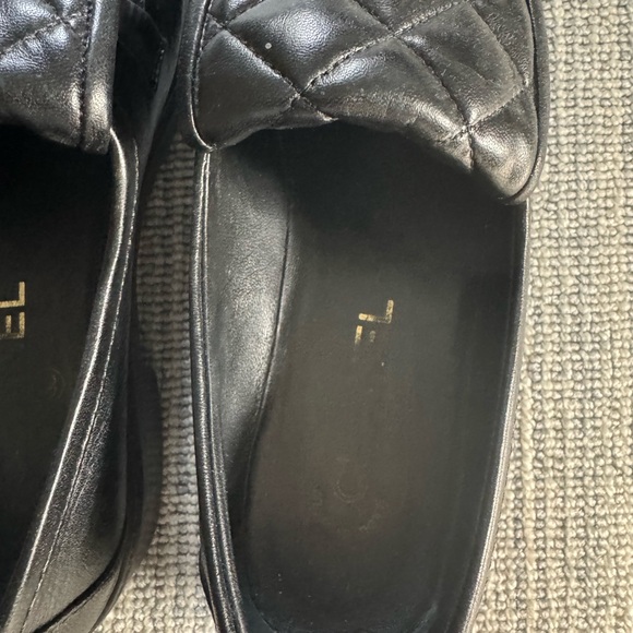 Authentic Chanel Quilted Black Loafers - Picture 8 of 11